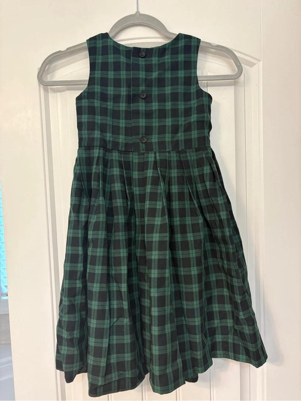 Vintage Chocolate Soup Girls Green Plaid Dress with Frog Accent size 4